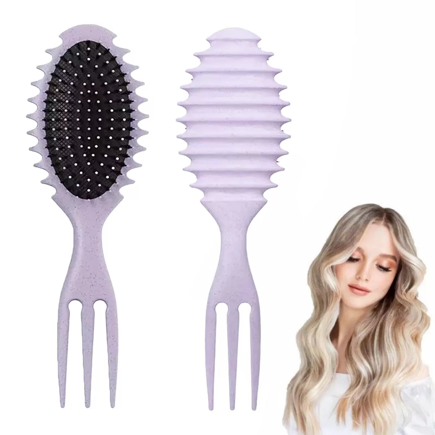 3-in-1 Curly Hair Brush – The Ultimate Curl Defining Styling Tool