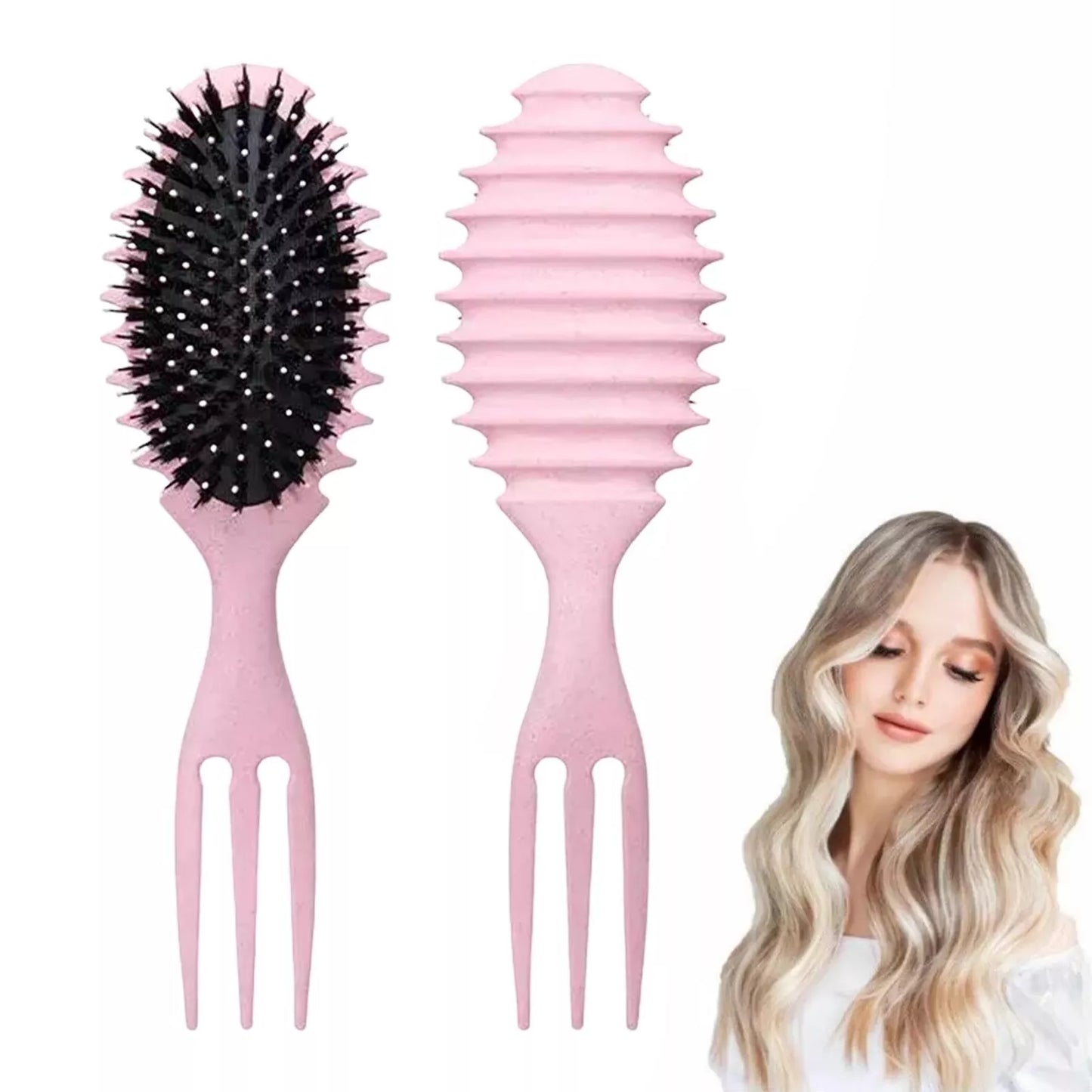 3-in-1 Curly Hair Brush – The Ultimate Curl Defining Styling Tool