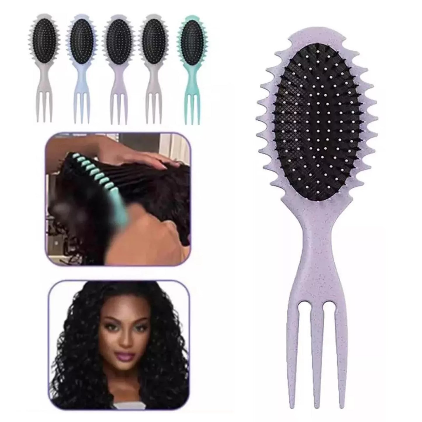 3-in-1 Curly Hair Brush – The Ultimate Curl Defining Styling Tool