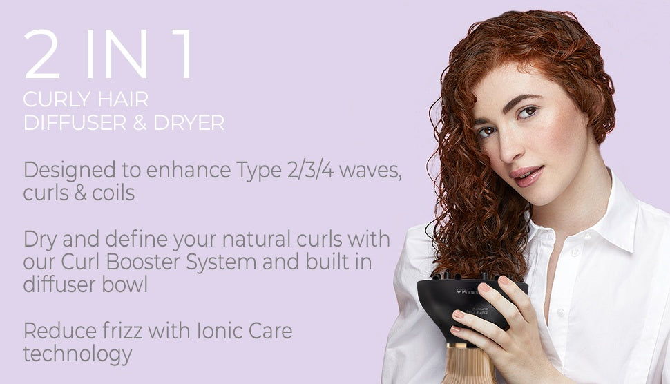 Bellissima Italia Diffon DF1 5000 – Lightweight Curly Hair Dryer & Diffuser with Ceramic Argan Oil