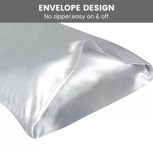 2x Luxury Satin Silk Pillowcases – Wake Up to Frizz-Free, Smooth Hair