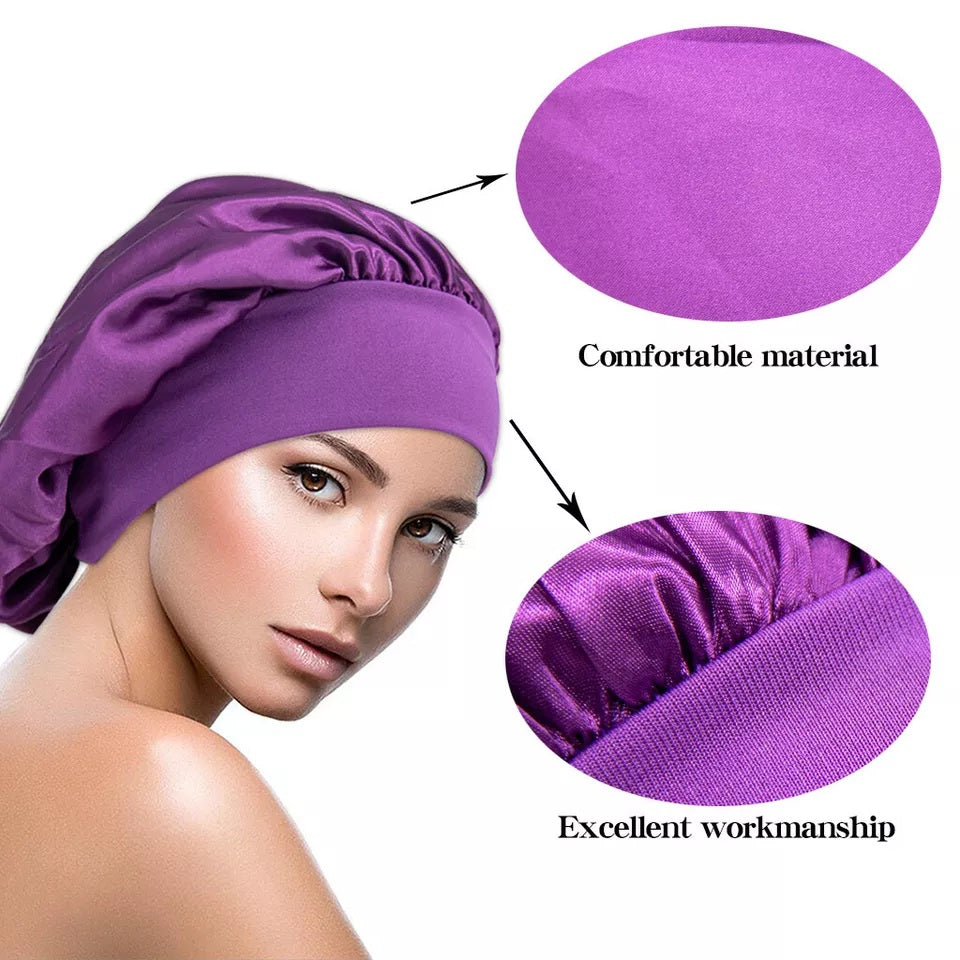 Soft Satin Sleeping Bonnet Hair Wrap – Protect Your Curls Overnight Long