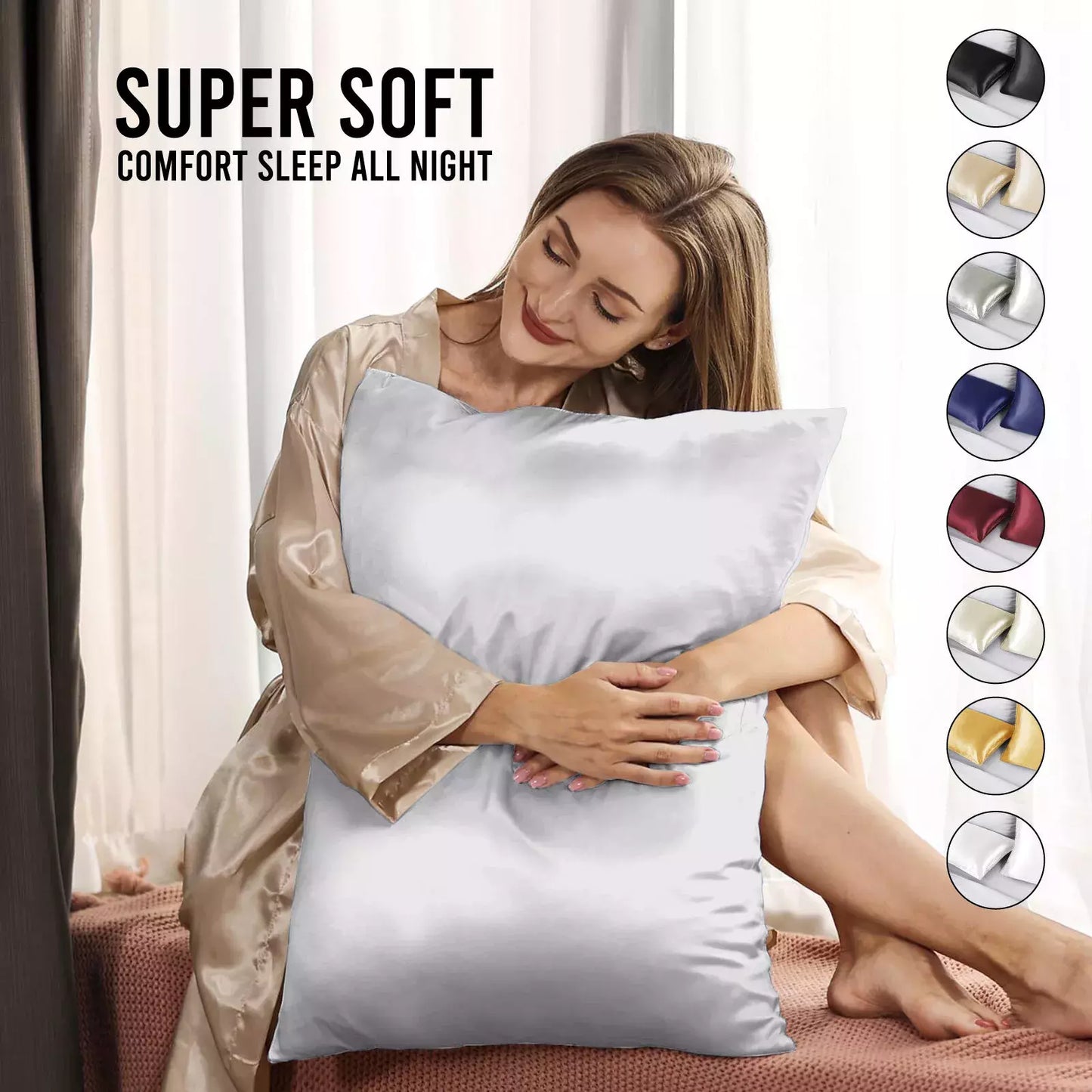 Twin Pack Satin Art Silk Pillowcases – Hair & Skin Care Essential