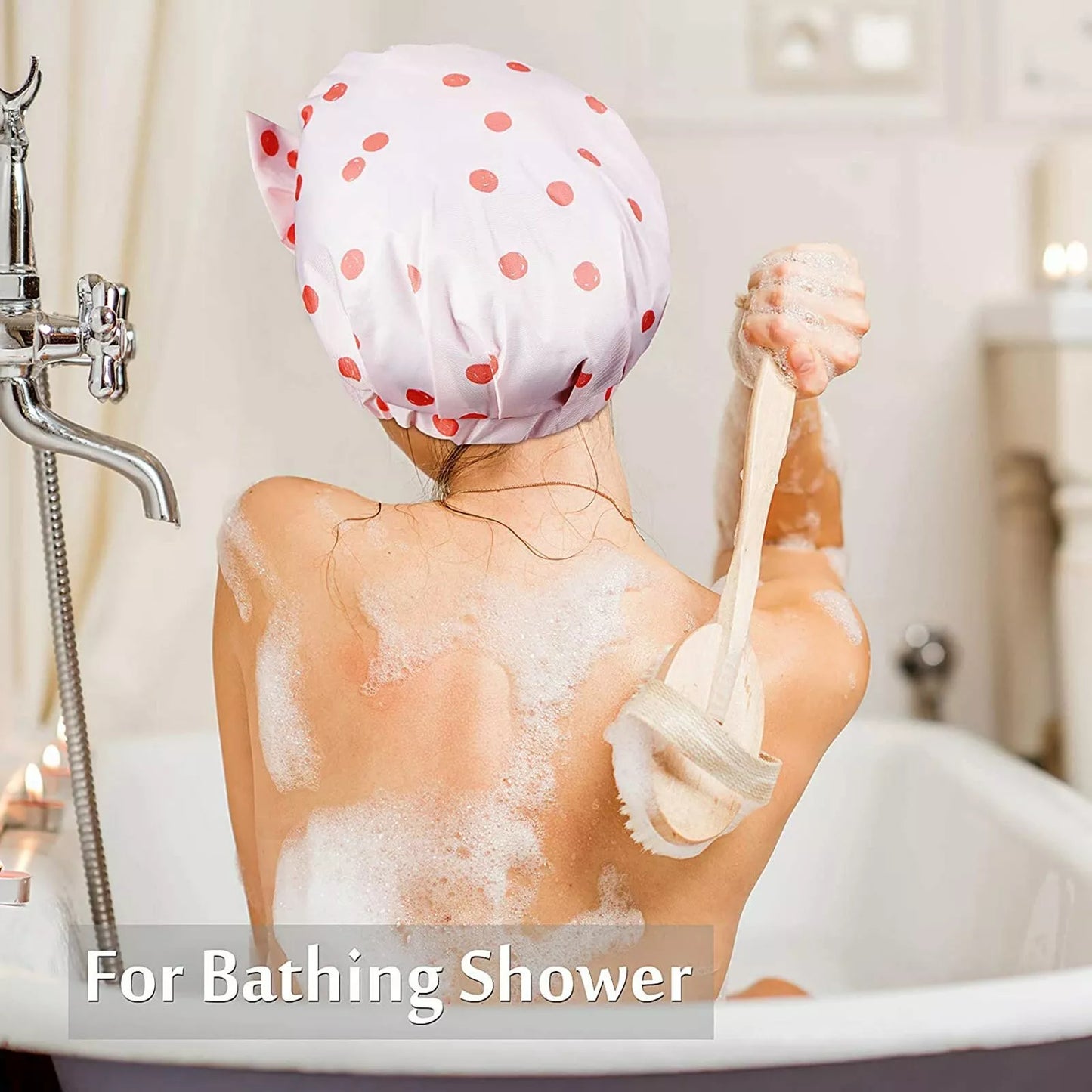 Reusable Women’s Shower Cap – Waterproof Large Turban for Long Hair