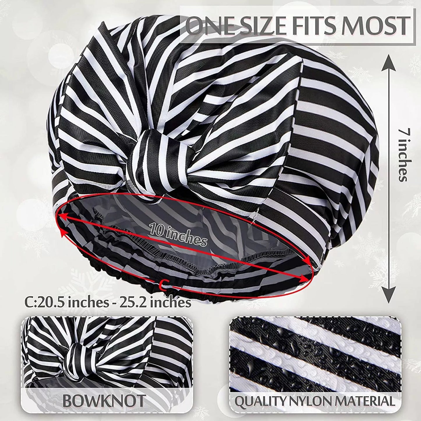 Reusable Women’s Shower Cap – Waterproof Large Turban for Long Hair