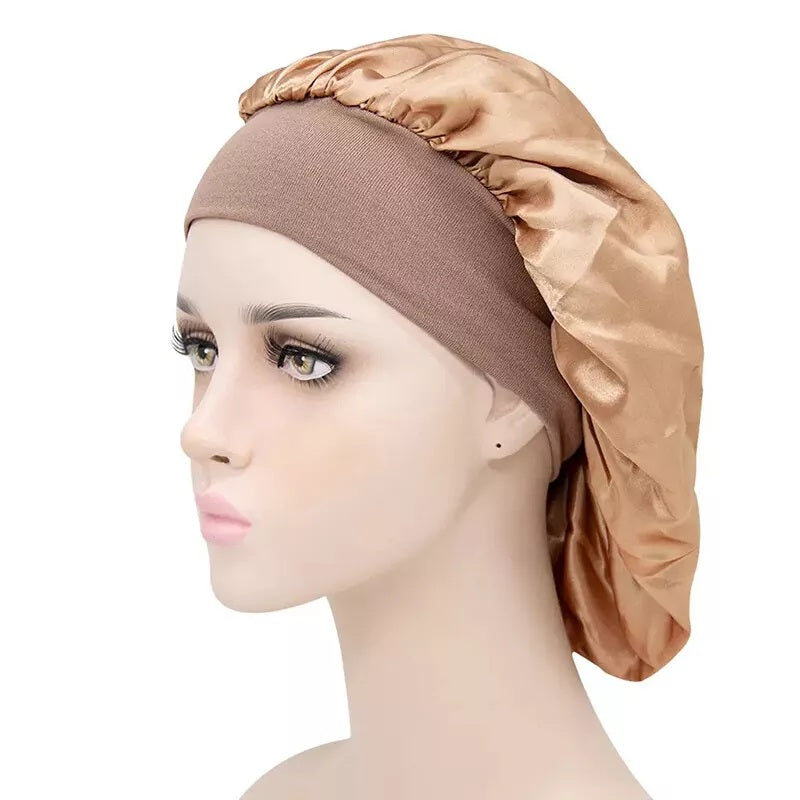 Soft Satin Sleeping Bonnet Hair Wrap – Protect Your Curls Overnight Long