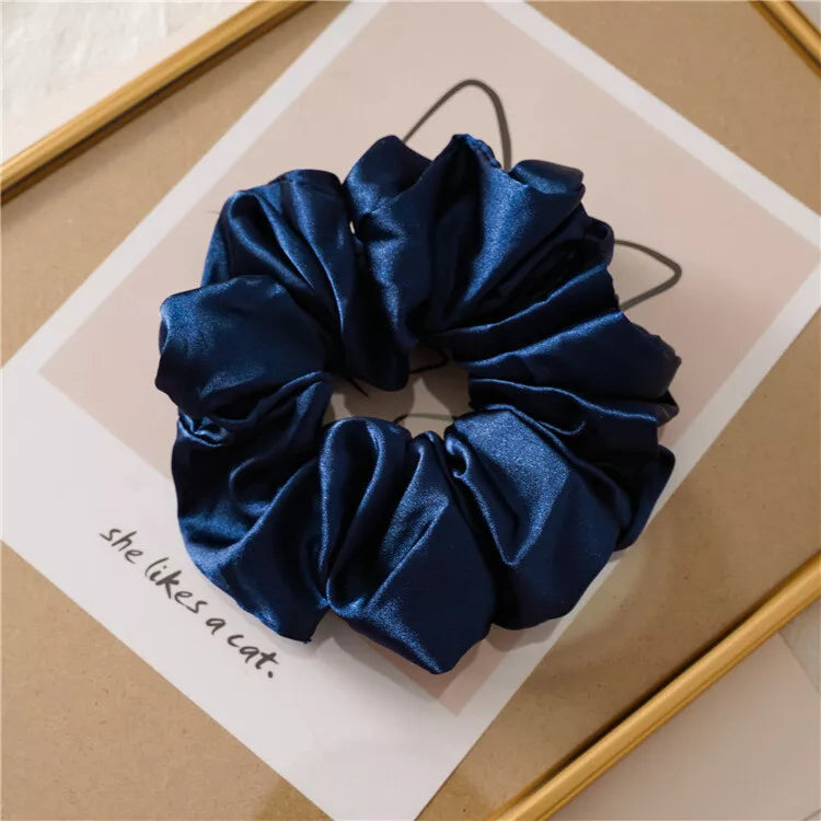 Large Silk Satin Scrunchies – Luxe Elastic Hair Bands for Effortless Style