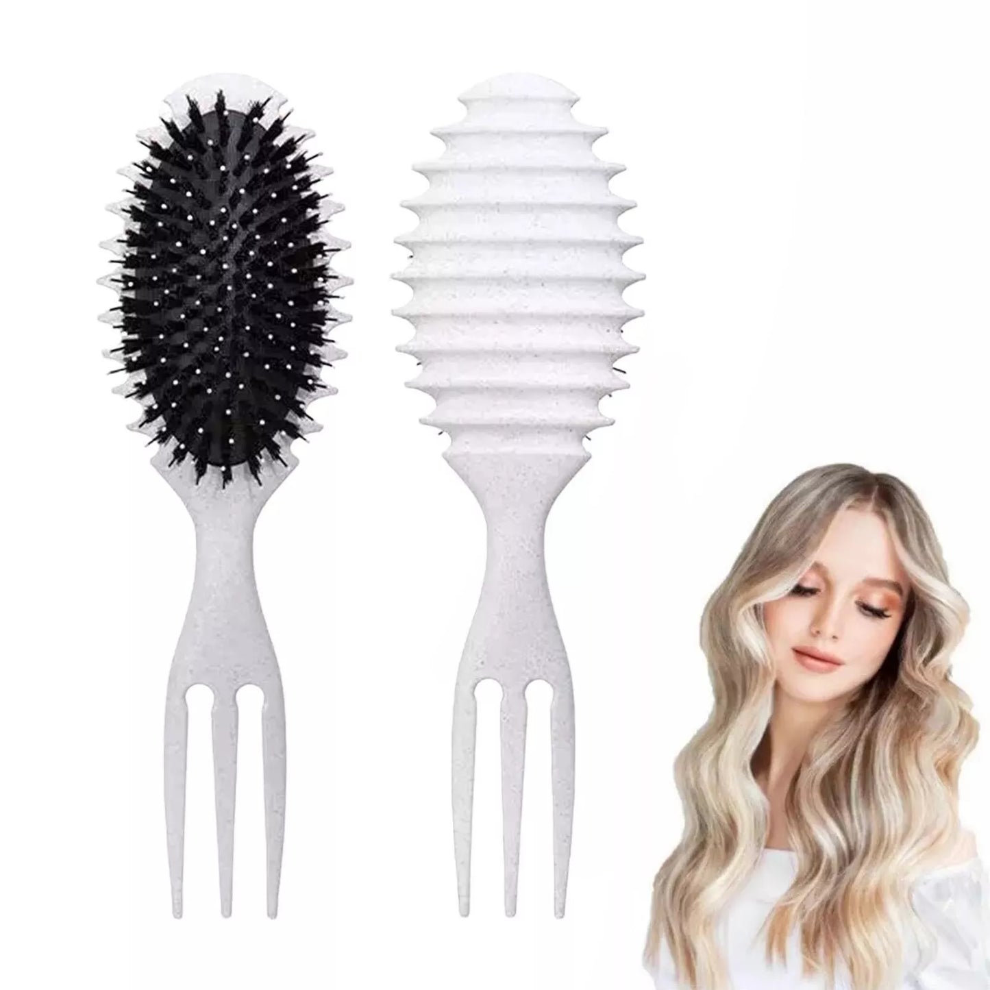 3-in-1 Curly Hair Brush – The Ultimate Curl Defining Styling Tool