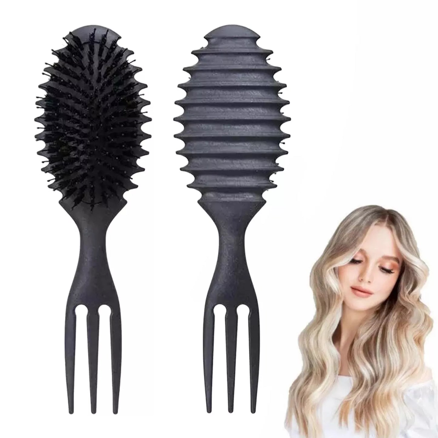 3-in-1 Curly Hair Brush – The Ultimate Curl Defining Styling Tool