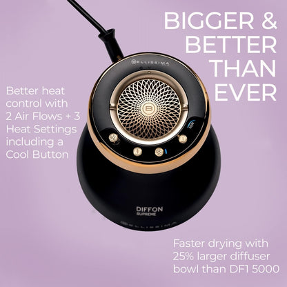 Bellissima Italia Diffon Supreme Ionic Diffuser & Curly Hair Dryer